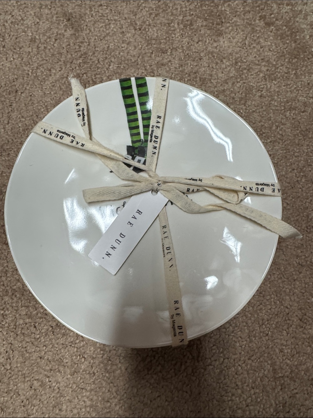 Rae Dunn Witches Feet White Plates